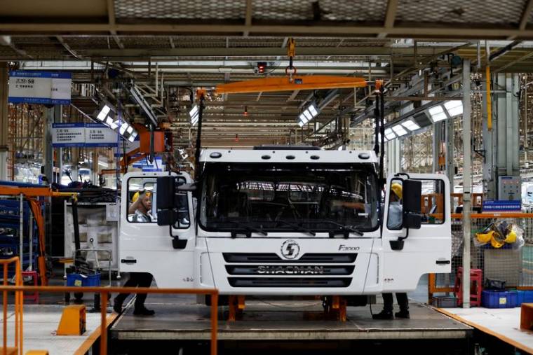 Chaîne de production de camions de l'usine du Shaanxi Automobile Group en Chine