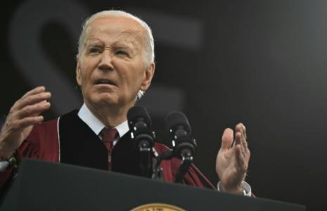Le président américain Joe Biden au Morehouse College à Atlanta, le 19 mai 2024 ( AFP / ANDREW CABALLERO-REYNOLDS )
