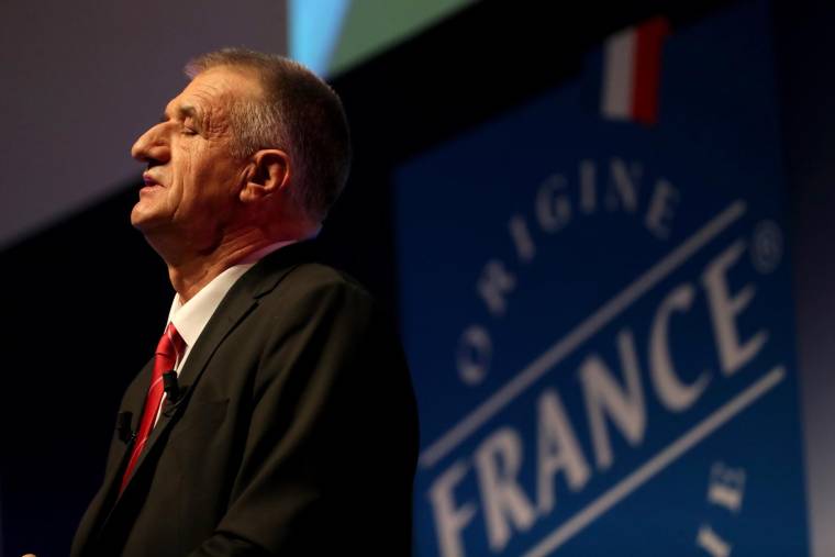 Jean Lassalle le 11 mars 2022 lors des "Assises du produire en France", le 11 mars 2022. ( AFP / ROMAIN PERROCHEAU )