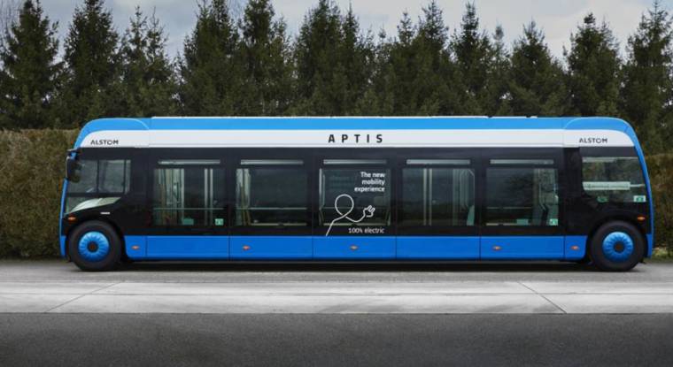 Le bus électrique Aptis, bientôt dans plusieurs grandes villes de France, vient grossir le carnet de commandes. (© Alstom)