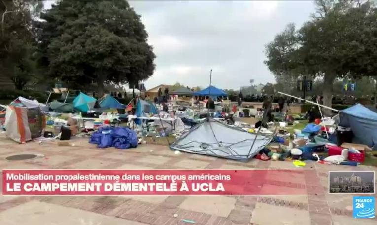 Mobilisation en soutien à Gaza à UCLA : le campement des pro-Palestiniens démantelé