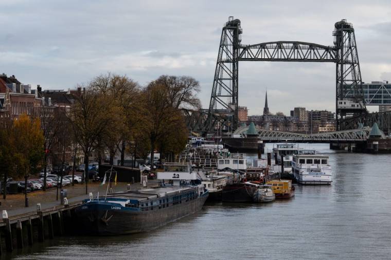 Le pont Koningshavenbrug à Rotterdam, le 23 novembre 2021. ( AFP / SEBASTIEN BOZON )