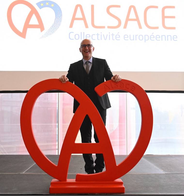 Le président de la Collectivité Européenne d'Alsace, Frederic Bierry, à Colmar, le 2 janvier 2021. ( AFP / SEBASTIEN BOZON )