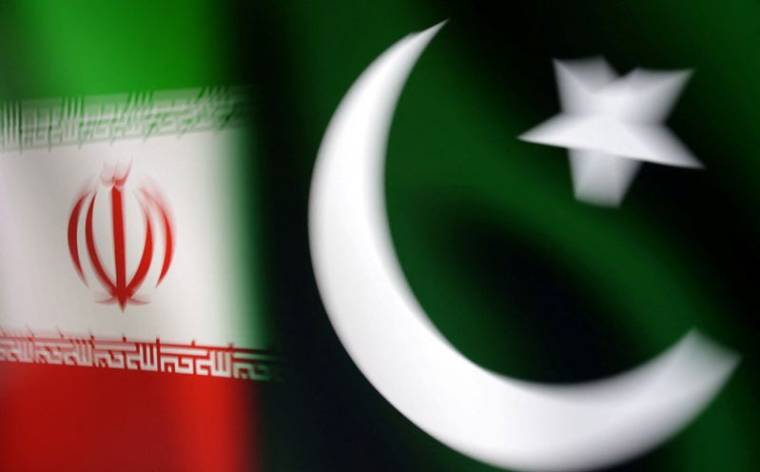 Illustration des drapeaux iraniens et pakistanais