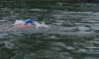 Les "Ourcqs polaires", des mordus de la baignade en eau libre, nagent dans la Seine