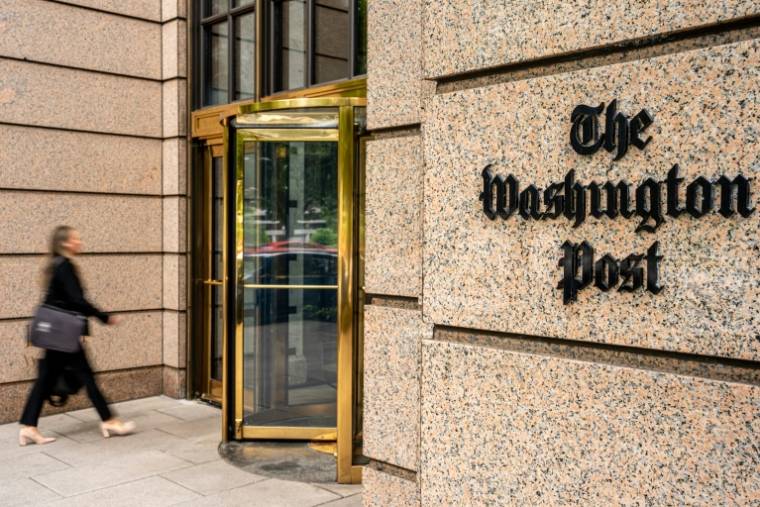 Une vue de l'immeuble du Washington Post, le 5 juin 2024, à Washington ( GETTY IMAGES NORTH AMERICA / Andrew Harnik )