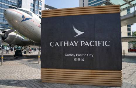 Photo d'archives du logo de Cathay Pacific Airways