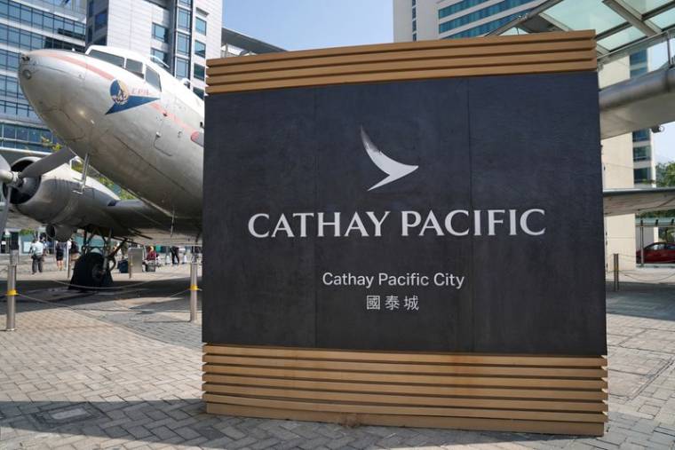 Photo d'archives du logo de Cathay Pacific Airways