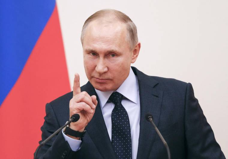 Vladimir Poutine, à Moscou, en 2018 ( POOL / GRIGORY DUKOR )