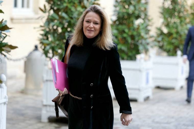 Olivia Grégoire à Paris, le 27 mars 2024. ( AFP / THOMAS SAMSON )