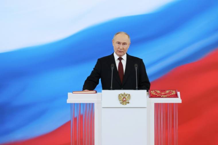 Le président russe Vladimir Poutine lors de son investiture, le 7 mai 2024 au Kremlin, à Moscou ( POOL / Alexander KAZAKOV )