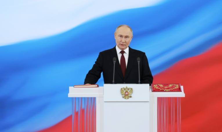 Le président russe Vladimir Poutine lors de son investiture, le 7 mai 2024 au Kremlin, à Moscou ( POOL / Alexander KAZAKOV )