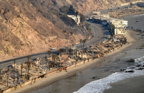 Des maisons détruites par un incendie, le 9 janvier 2025 à Malibu (Etats-Unis) ( AFP / JOSH EDELSON )