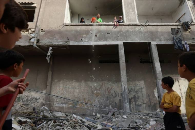 Maison détruite à Rafah, dans le sud de la bande de Gaza, après un bombardement israélien le 29 avril 2024 ( AFP / - )