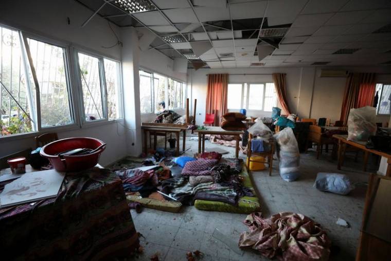L'hôpital Al-Ahli, où des centaines de Palestiniens ont été tués dans une explosion, à Gaza