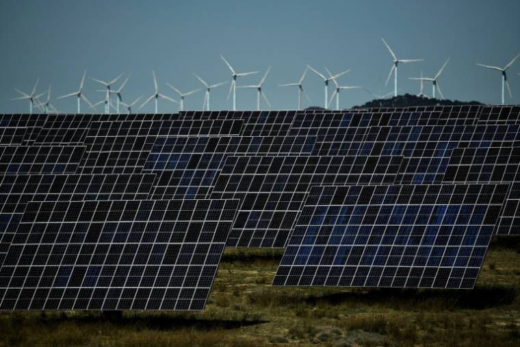 Le monde a installé l'an dernier 50% de capacités électriques renouvelables en plus par rapport à 2022, selon l'Agence internationale de l'énergie (AIE) ( AFP / ANDER GILLENEA )
