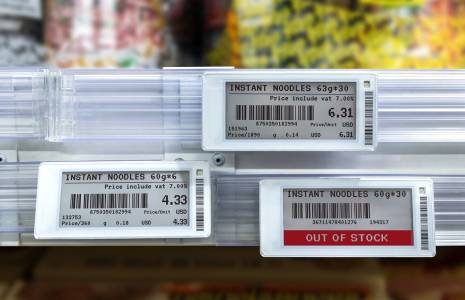Des étiquettes électroniques dans un magasin (photo d'illustration) (Crédit:  / Adobe Stock)