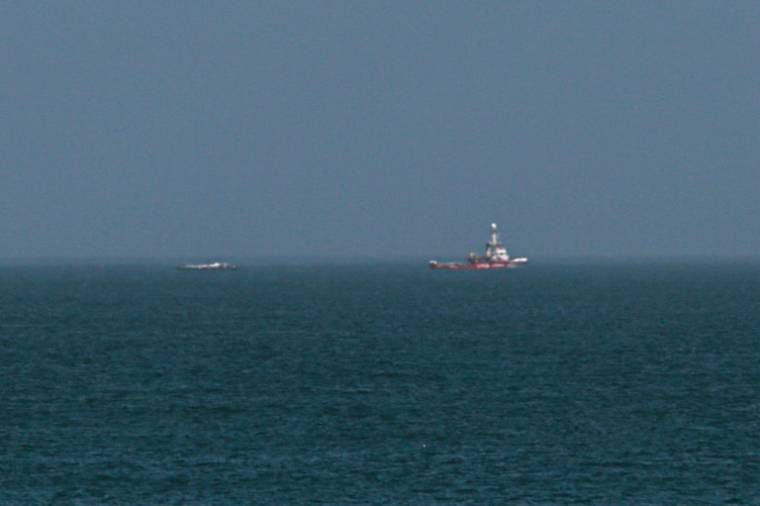 Un bateau transportant de l'aide humanitaire et venant de Chypre aperçu au large des côtes de Gaza, le 1er avril 2024  ( AFP / - )