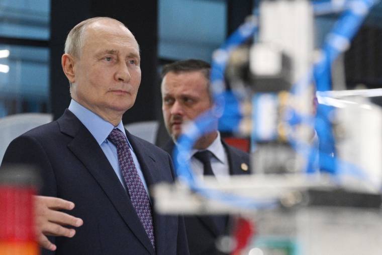 Vladimir Poutine à Veliky Novgorod, en Russie, le 21 septembre 2023. ( POOL / RAMIL SITDIKOV )