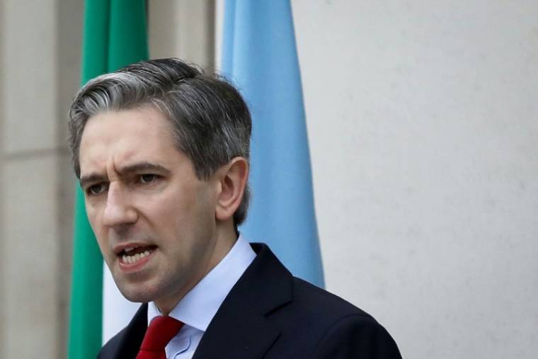 Le Premier ministre irlandais Simon Harris, le 22 mai 2024, à Dublin, en Irlande ( AFP / Paul FAITH )