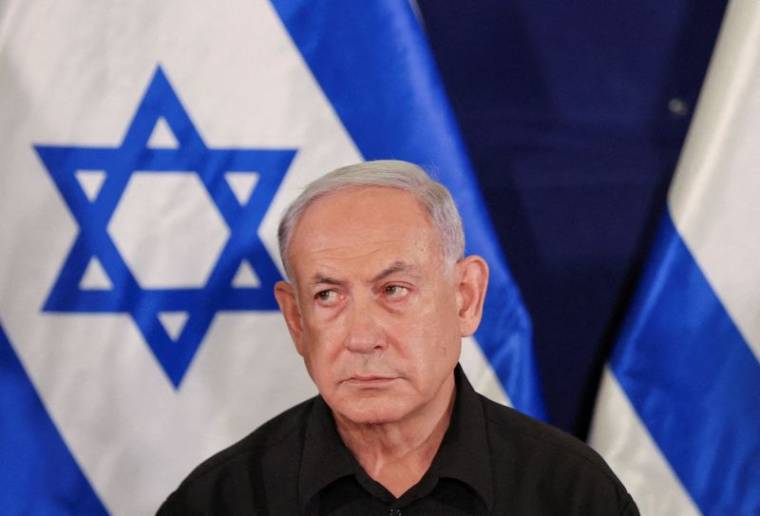 Photo d'archives: Le Premier ministre israélien Benjamin Netanyahu tient une conférence de presse à Tel Aviv