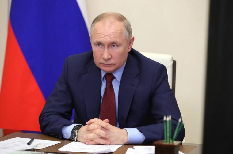 Vladimir Poutine à Moscou, en Russie, le 5 avril 2022. ( SPUTNIK / MIKHAIL KLIMENTYEV )