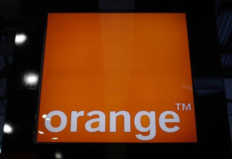The logo of telecom company Orange is seen at Mobile World Congress in Barcelona