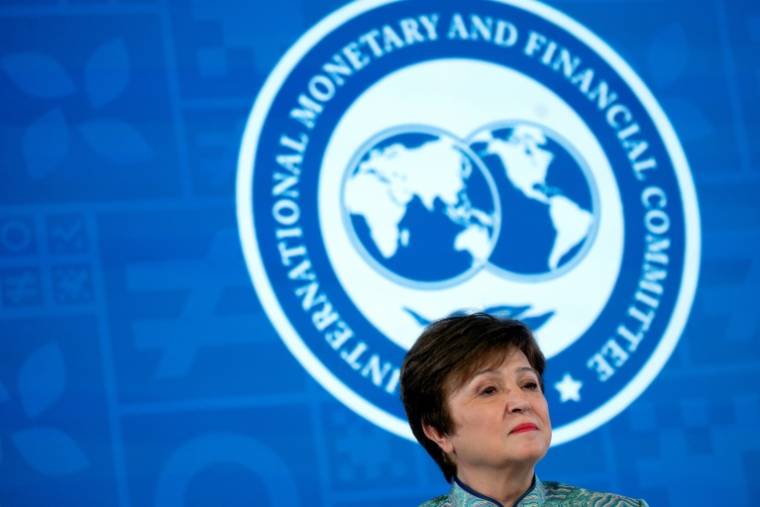 la directrice générale du Fonds monétaire international (FMI), Kristalina Georgieva, le 14 avril 2023 à Washington ( AFP / Stefani Reynolds )