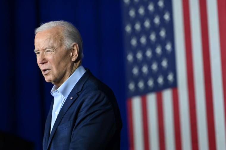Le président américain Joe Biden à Scranton, le 16 avril 2024 en Pennsylvanie ( AFP / ANDREW CABALLERO-REYNOLDS )