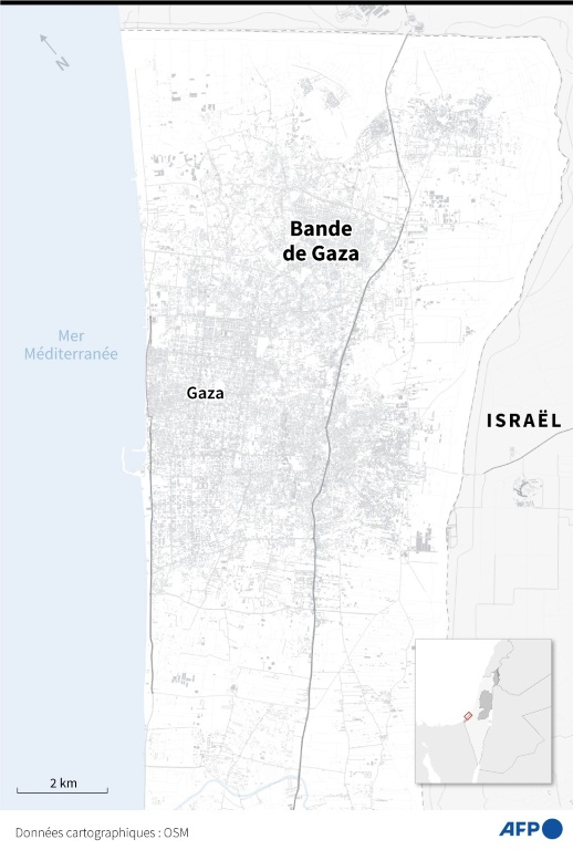 Carte du nord de la bande de Gaza (AFP / Nalini LEPETIT-CHELLA)