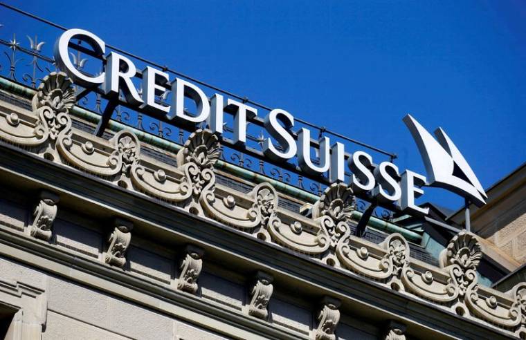 Le logo de Credit Suisse à Zurich