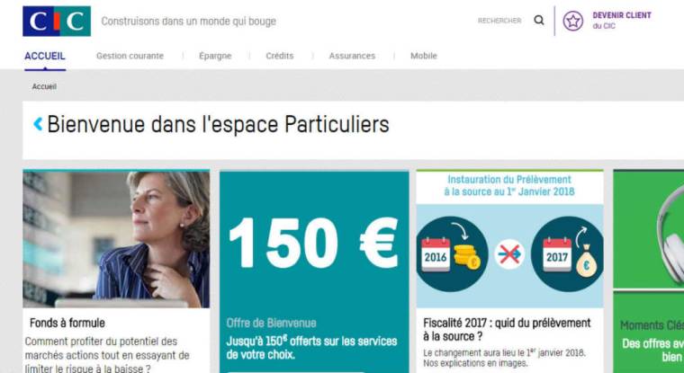 CIC fait l'objet d'une offre publique d'achat simplifiée à 390 euros par action. (© Capture d'écran CIC)