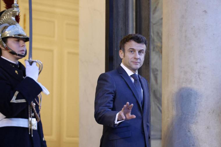 Le président candidat Emmanuel Macron. ( POOL / LUDOVIC MARIN )