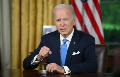 Le président américain Joe Biden s'adresse à la nation le 2 juin 2023 depuis la Maison Blanche ( POOL / JIM WATSON )