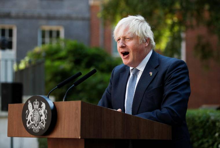 Boris Johnson, à Londres, le 9 août 2022. ( POOL / PETER NICHOLLS )
