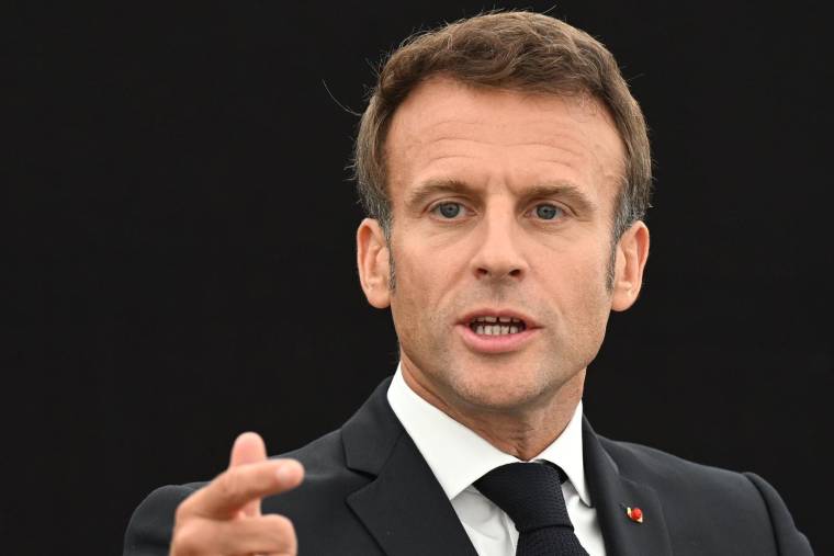 Emmanuel Macron, le 16 septembre 2022, à Gueret ( AFP / Emmanuel DUNAND )