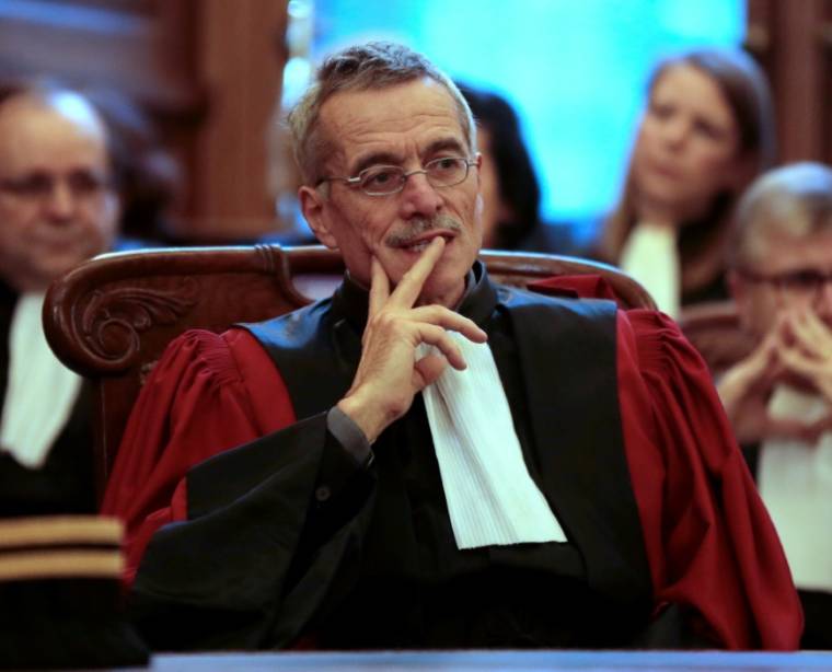 Renaud Van Ruymbeke, alors président adjoint du tribunal de grande instance, assiste à la traditionnelle cérémonie des vœux du Nouvel An au tribunal de Paris, le 14 janvier 2014 ( AFP / JACQUES DEMARTHON )
