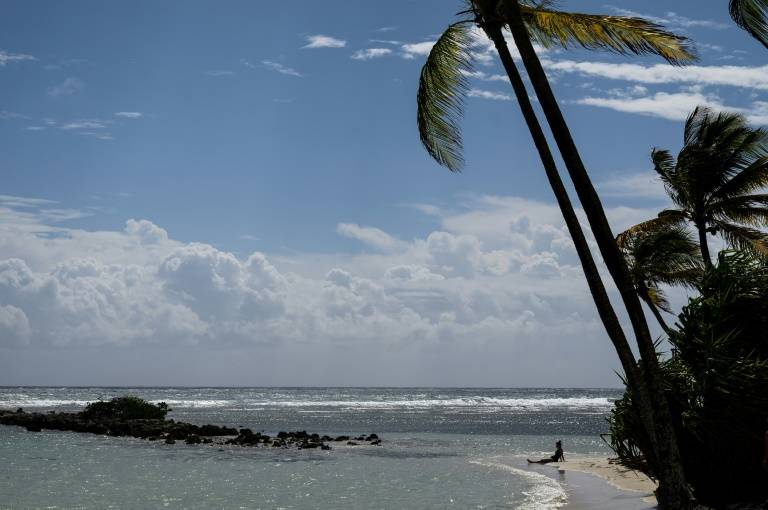 Une plage à Saint-Anne, en Guadeloupe, le 14 novembre 2022 ( AFP / LOIC VENANCE )