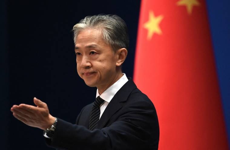 Wang Wenbin à Pékin, le 8 août 2022. ( AFP / NOEL CELIS )