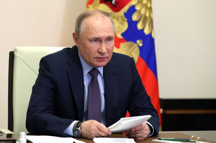 Vladimir Poutine, le 14 avril 2022, à Moscou ( Sputnik / Mikhail Klimentyev )