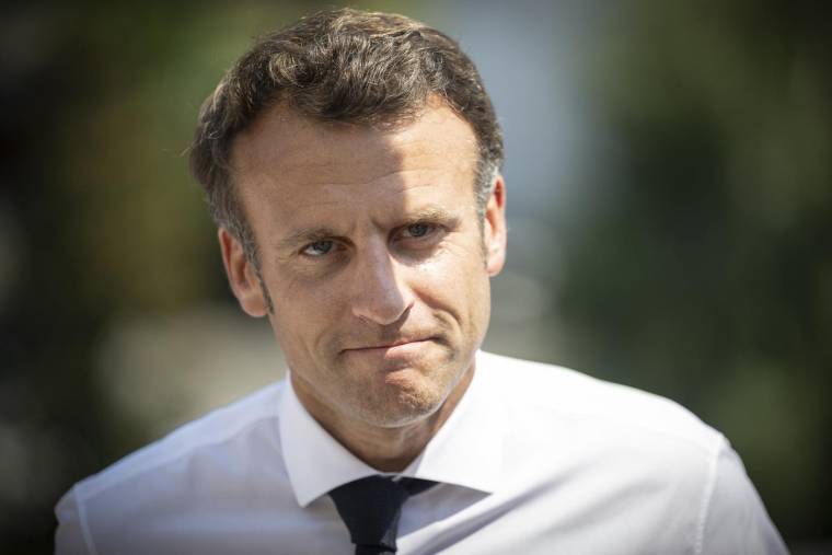Le président de la République Emmanuel Macron ( POOL / LIONEL BONAVENTURE )
