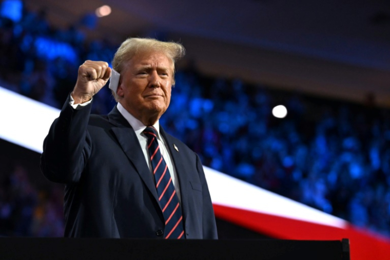 L'ancien président américain Donald Trump au troisième jour de la convention républicaine à Milwaukee, le 17 juillet 2024 dans le Wisconsin ( AFP / Jim WATSON )