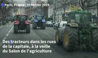 Des tracteurs dans les rues de Paris avant l'ouverture du Salon de l'agriculture