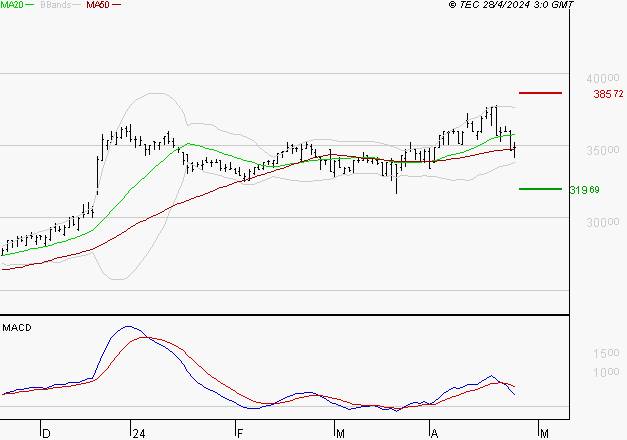 VIRBAC SA : Une consolidation vers les supports est probable