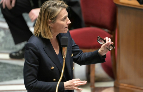 La ministre chargée du Travail et de l'Emploi, Astrid Panosyan-Bouvet, lors d'une séance de questions au gouvernement à l'Assemblée nationale à Paris le 21 janvier 2025 ( AFP / Bertrand GUAY )