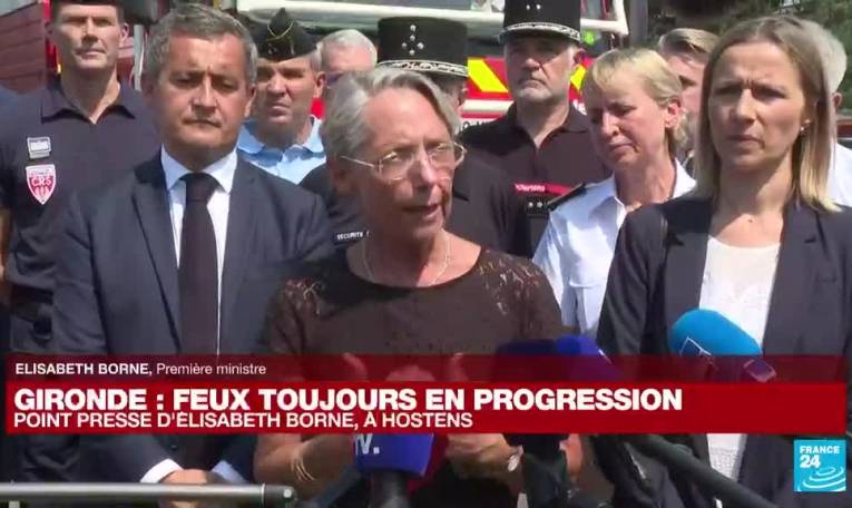 REPLAY: La Première ministre Elisabeth Borne s'exprime sur les feux qui progressent en Gironde