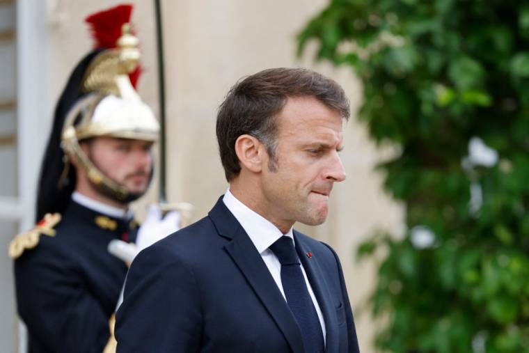 Emmanuel Macron à Paris, le 22 juin 2023. ( AFP / LUDOVIC MARIN )