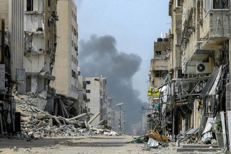 Bombardement israélien à proximité de l'hôpital al-Chifa, à Gaza, le 28 mars 2024 ( AFP / - )