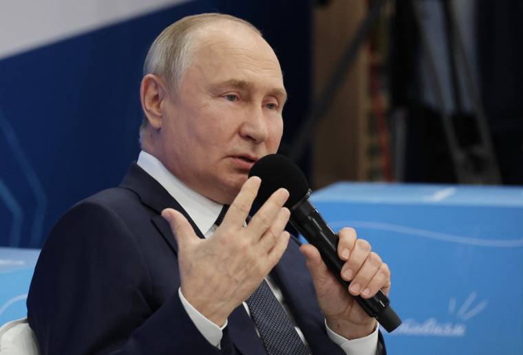 Vladimir Poutine à Solnechnogorsk, en Russie, le 1er septembre 2023. ( POOL / MIKHAIL KLIMENTYEV )