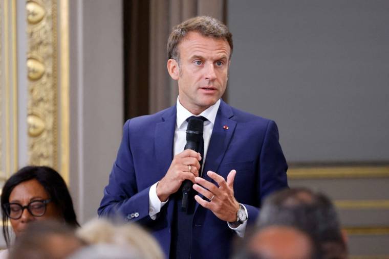 Emmanuel Macron à Paris, le 4 juillet 2023. ( POOL / LUDOVIC MARIN )